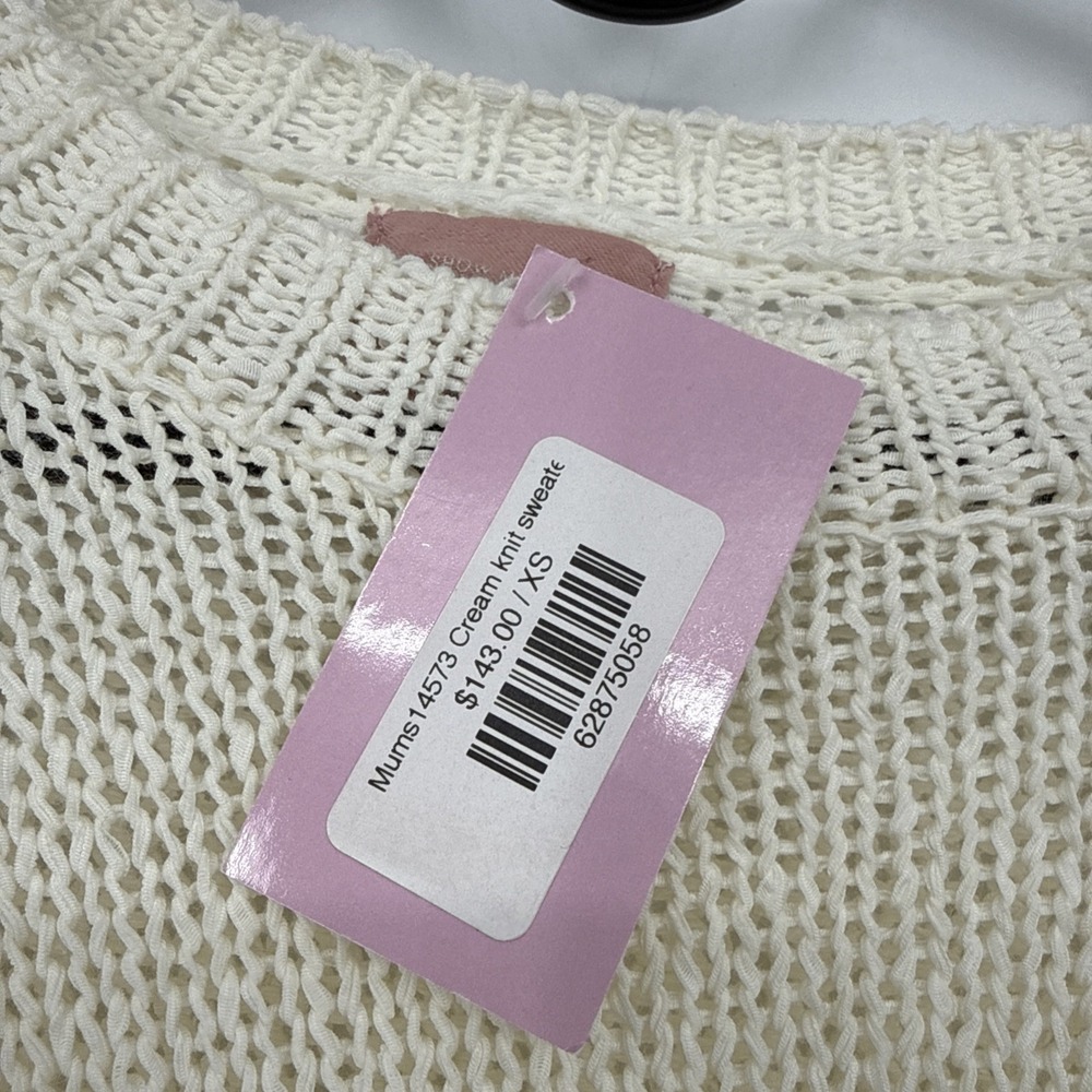 NEW Show Me Your Mumu Women's Fisherman Cream Knit Pullover‎ Sweater Stretch XS - Picture 2 of 6